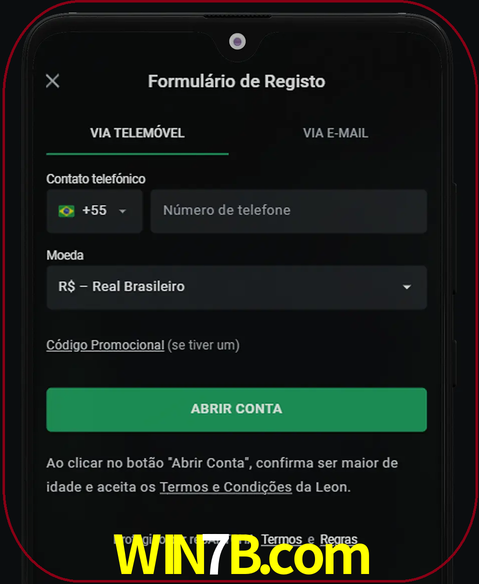 Abra o aplicativo e inicie o processo de registro.